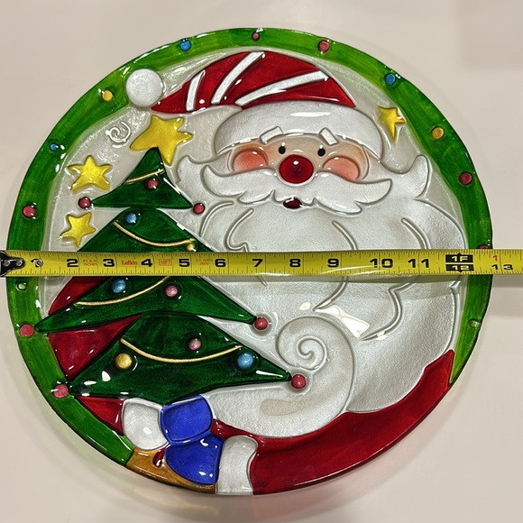 SANTA CHRISTMAS Serving Plate 13” - Picture 2 of 3